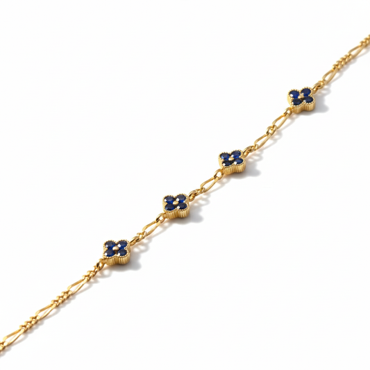 Pulsera tipo van cleaf en zafiro