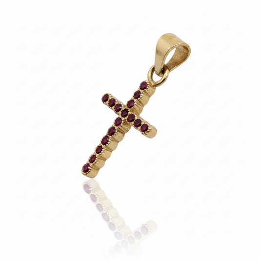 Dije Cruz Oro y Rubi