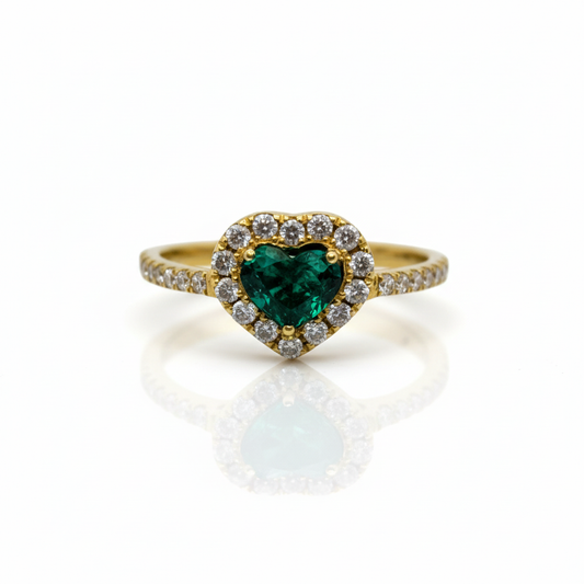 Anillo Corazon Esmeralda