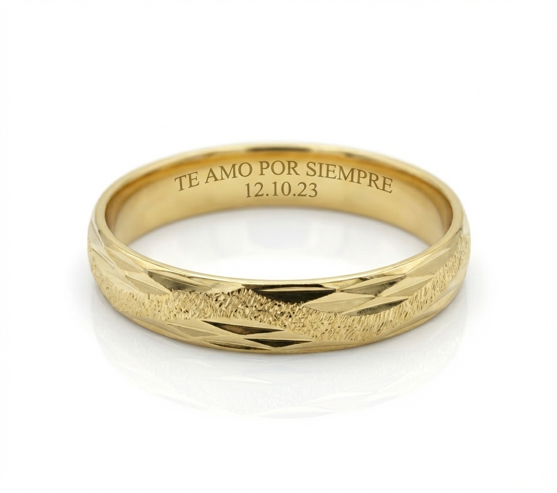 Argolla diamantada con efecto relieve