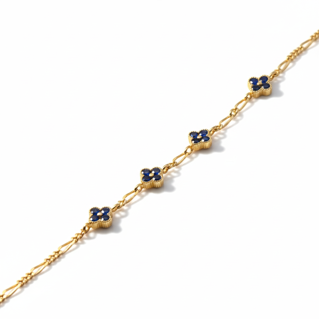 Pulsera tipo van cleaf en zafiro