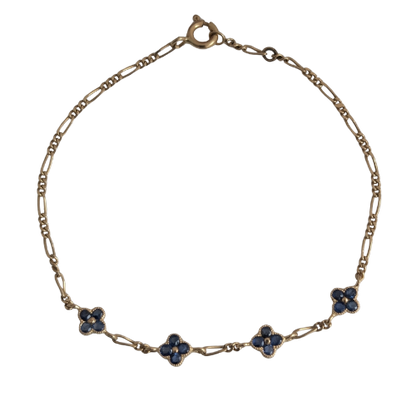 Pulsera tipo van cleaf en zafiro