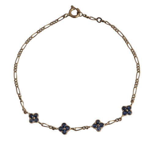 Pulsera tipo van cleaf en zafiro