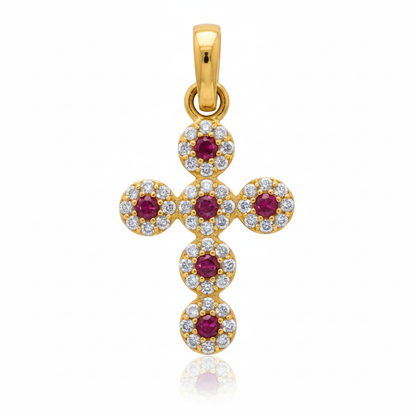 Dije Cruz Diamantes y Rubis
