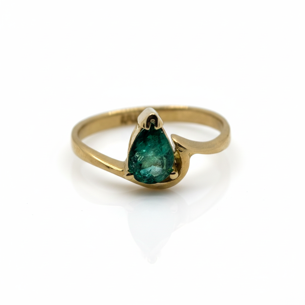 Solitario Lagrima Esmeralda