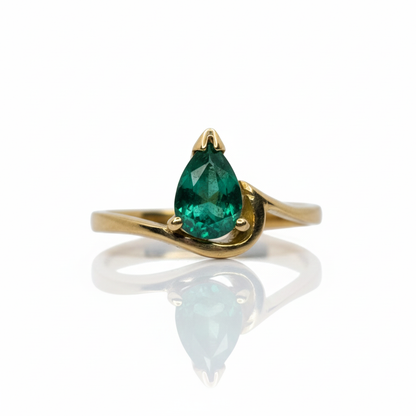 Solitario Lagrima Esmeralda