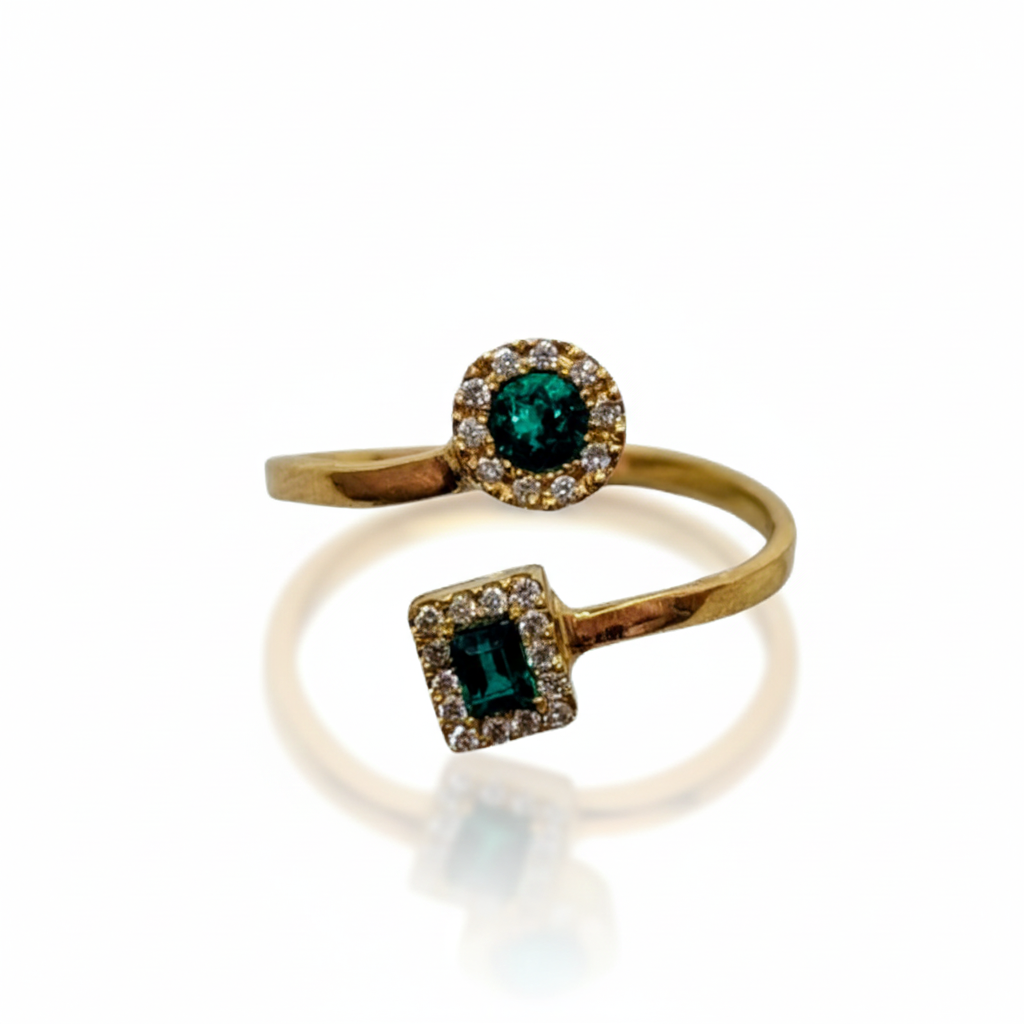 Anillo Tu y Yo Redonda-Cuadrada