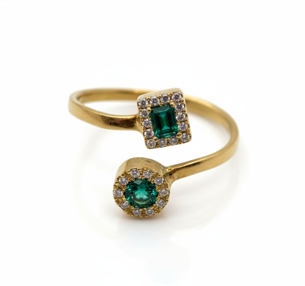 Anillo Tu y Yo Redonda-Cuadrada