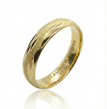 Argolla diamantada con efecto relieve