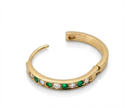 Candongas diamante y esmeralda